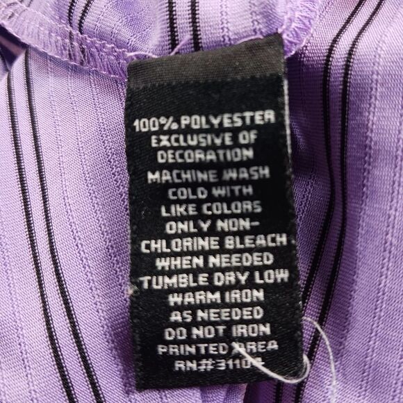 Pro- Tour Cool Play Men's XL 3 Button  Golf Polo Shirt. Lavender Stripe. Logo. - Picture 6 of 11